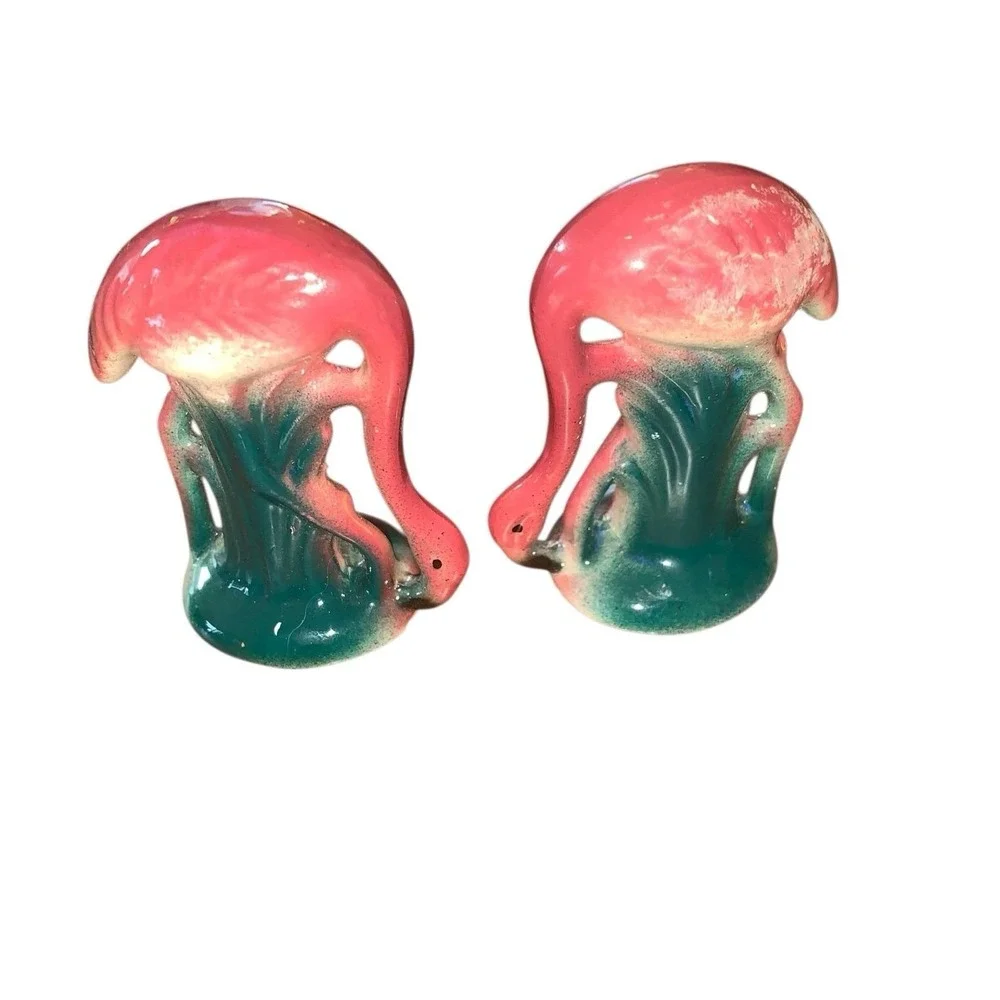 Vintage Flamingo Salt And Pepper Shakers 1980s Collectible